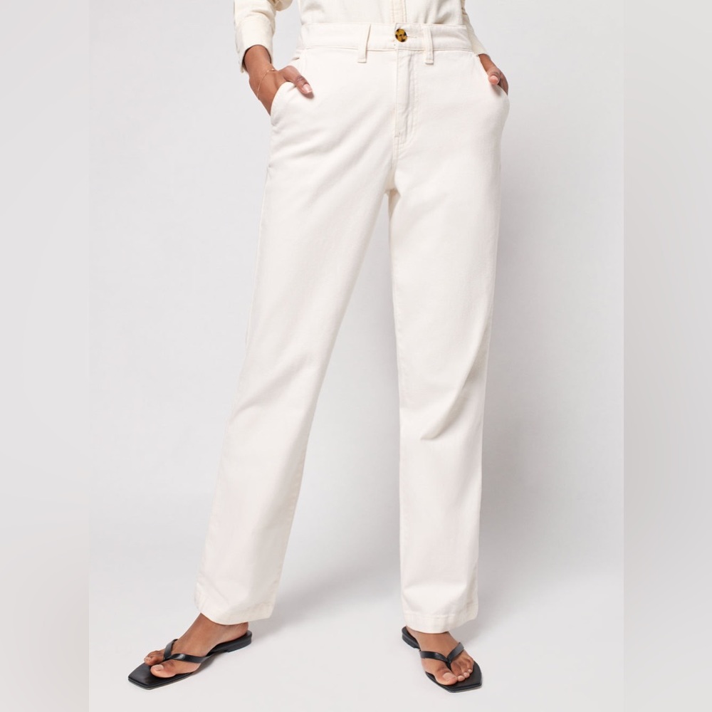 Faherty Women’s Wide Leg Endless Pant in Natural, NWT, Size 27